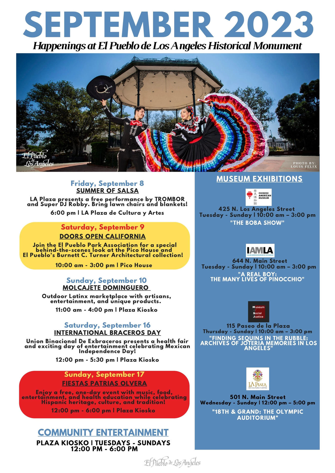 El Pueblo Events Poster September 2023