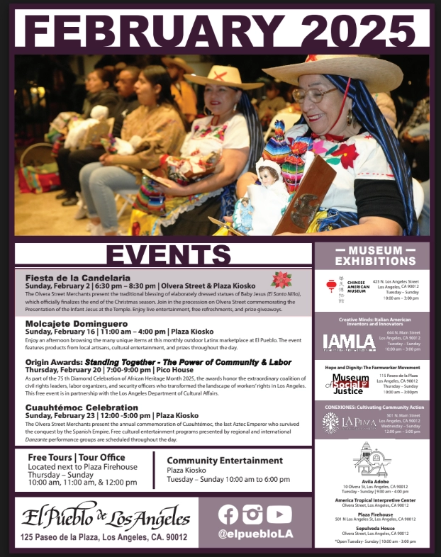 El Pueblo February 2025 Events Calendar