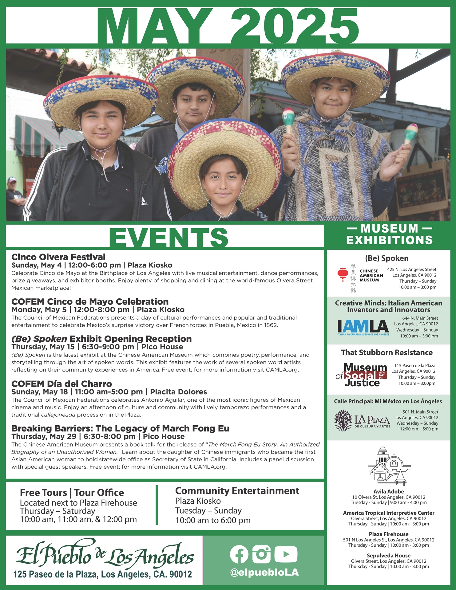 El Pueblo Events Poster May 2025