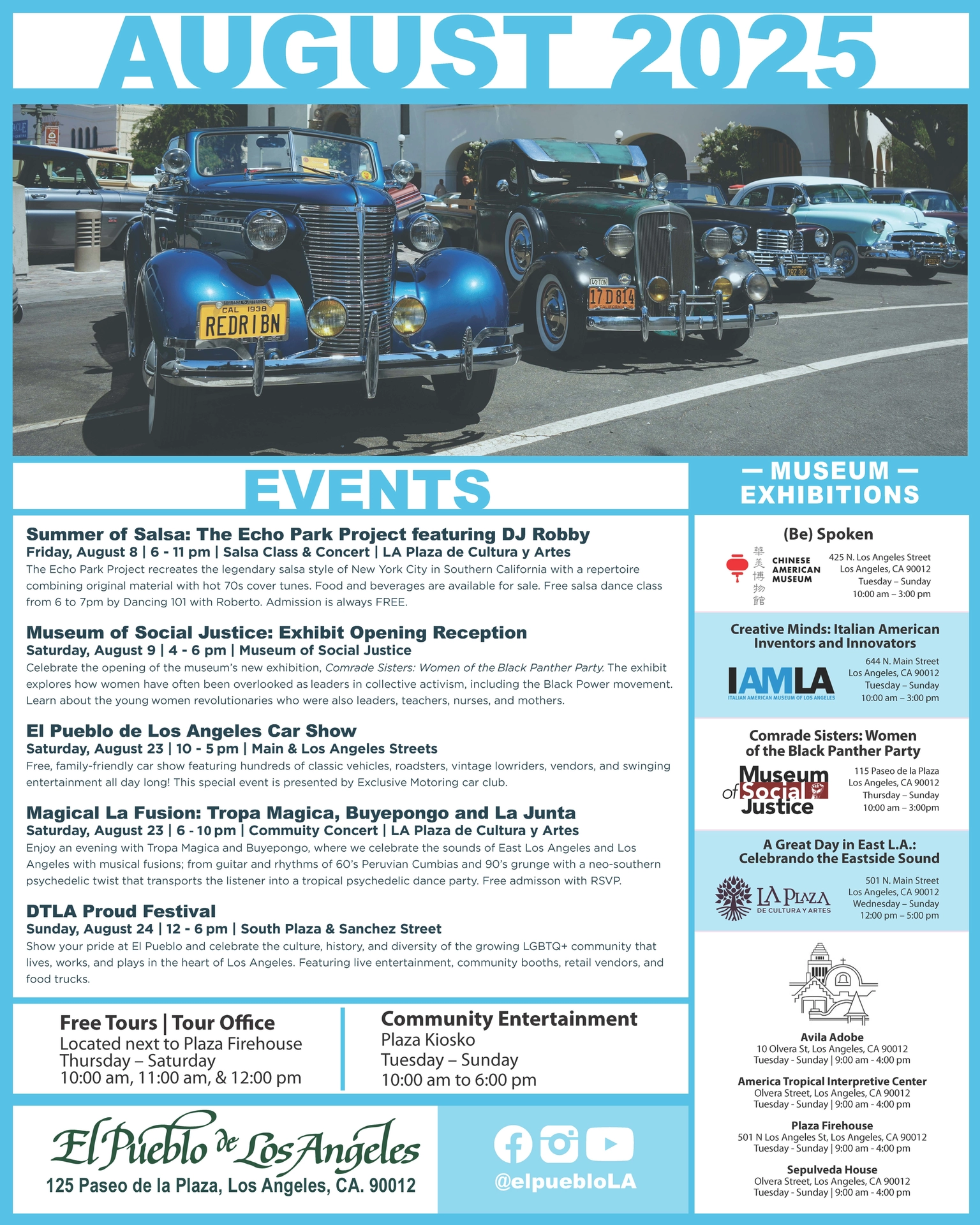 El Pueblo August 2025 Events Calendar