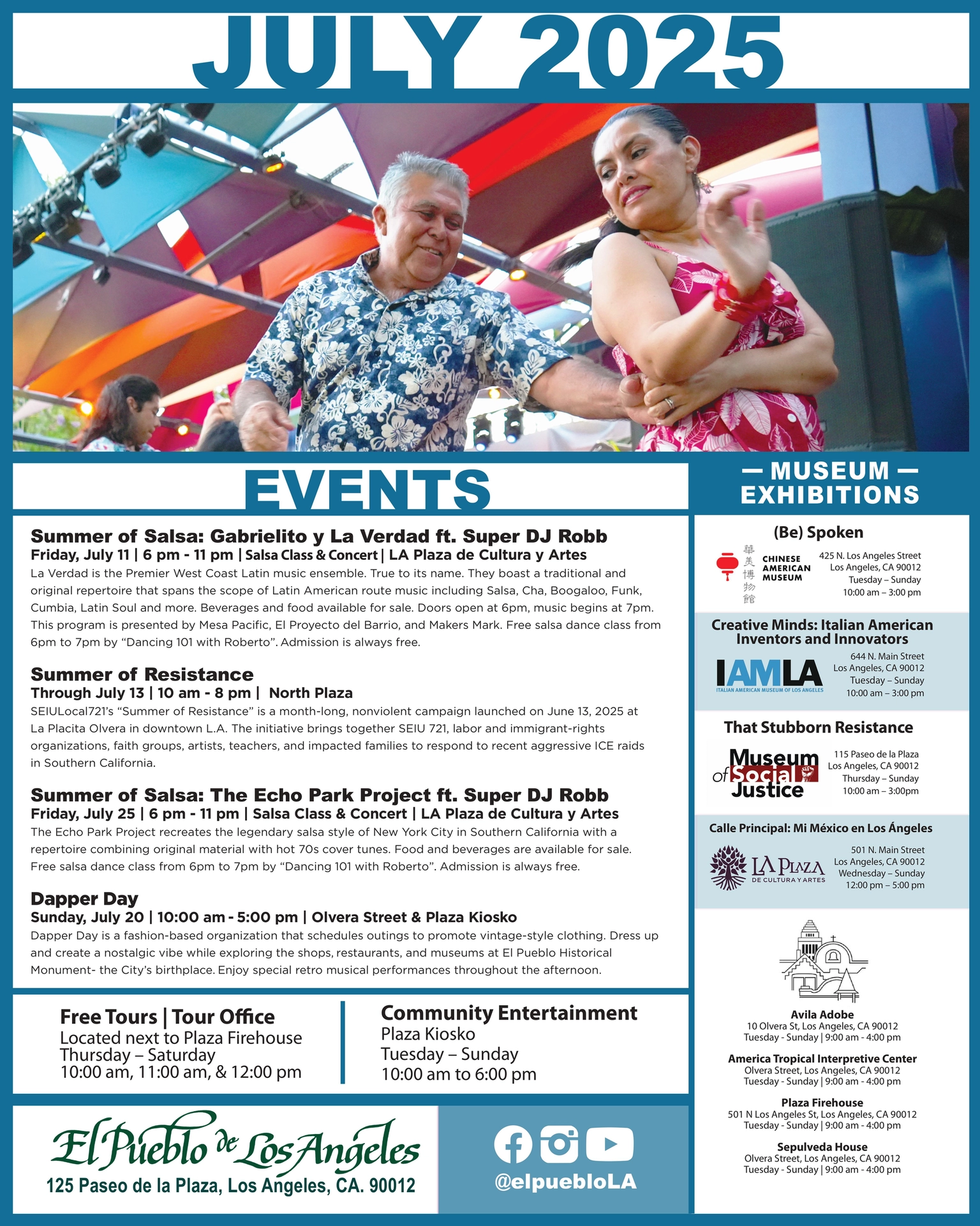 El Pueblo July 2025 Events Calendar